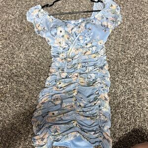 Steven By Steve Madden Floral Blue Mini Dress